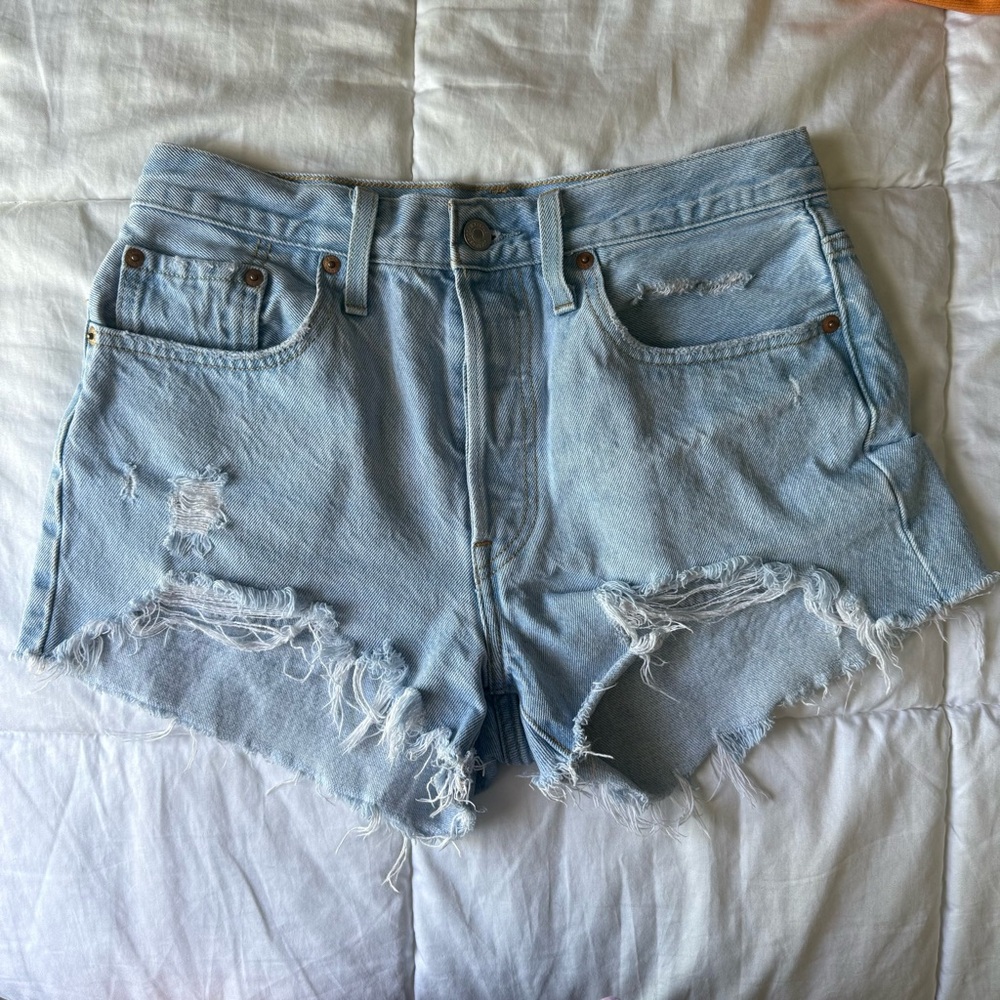 Levi’s Women's 501 Button Fly Cotton High-Rise Denim Shorts